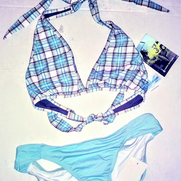 Carve Designs Other - CARVE Designs Swim Plaid Bikini Top & Bottom M L